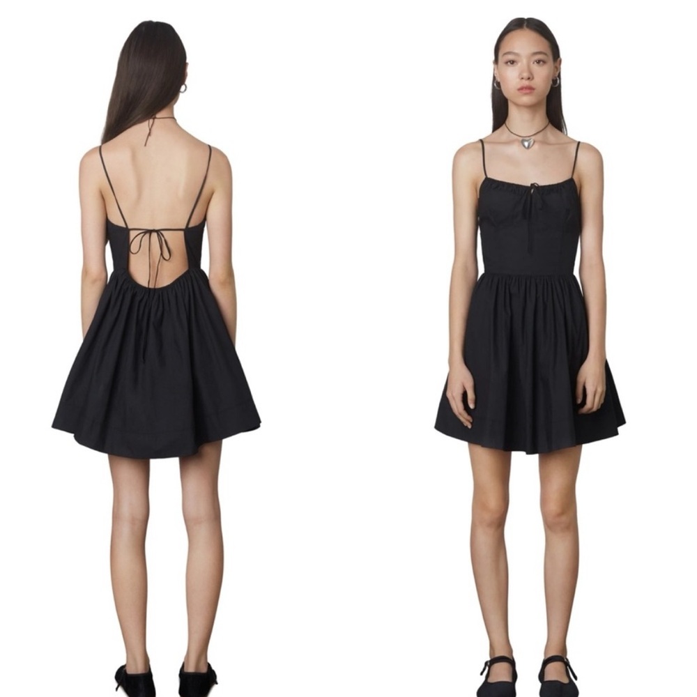 Chic Black Backless Dress with Spaghetti Straps
